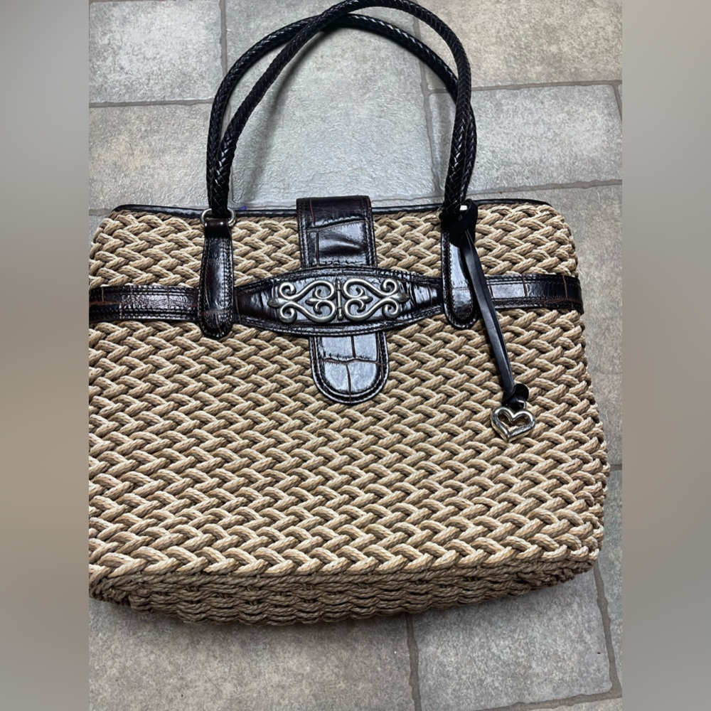 Brighton Straw And Leather Purse